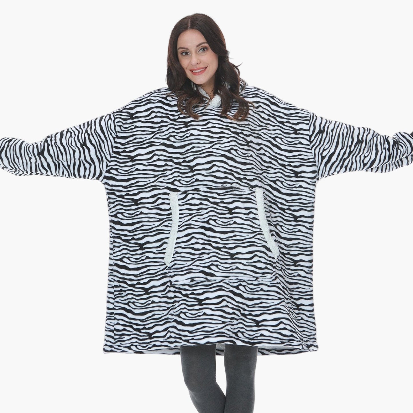 Women's Oversized Cozy Hoodie Blanket – Ultra-Soft Fleece Lounging Wearable Blanket