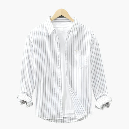 Men's Classic Striped Button-Up Shirt – Casual Summer Elegance