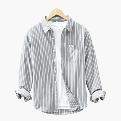 Men's Classic Striped Button-Up Shirt – Casual Summer Elegance