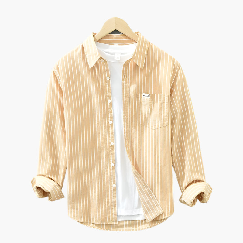 Men's Classic Striped Button-Up Shirt – Casual Summer Elegance