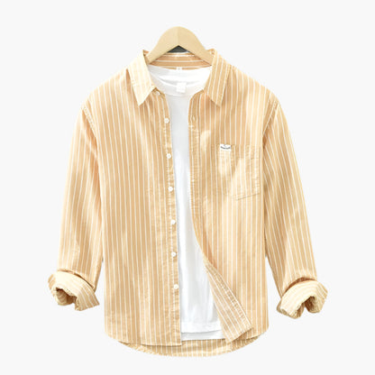 Men's Classic Striped Button-Up Shirt – Casual Summer Elegance