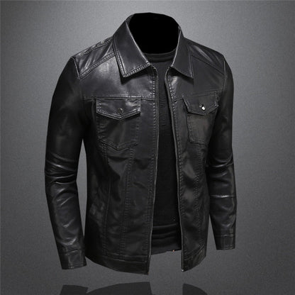 Men's Classic Faux Leather Jacket – Timeless Elegant Style for Casual and Formal Occasions