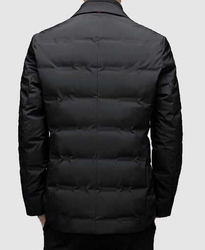 Men's Classic Tailored Puffer Blazer – Stylish Winter Business Jacket
