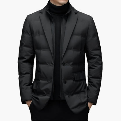 Men's Classic Tailored Puffer Blazer – Stylish Winter Business Jacket