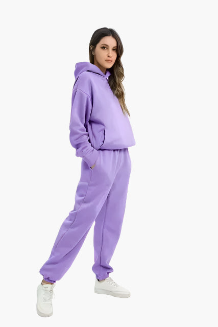 Women's Relaxed Hoodie and Jogger Lounge Set – Casual Winter Outfit, Comfortable Loungewear