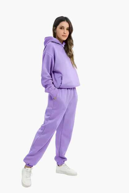 Women's Relaxed Hoodie and Jogger Lounge Set – Casual Winter Outfit, Comfortable Loungewear