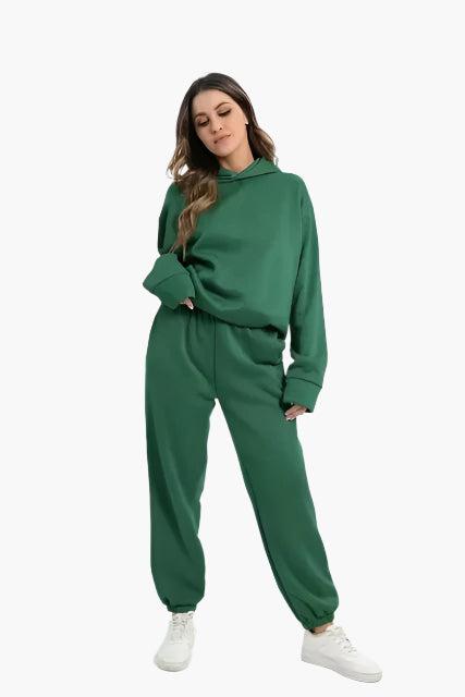 Women's Relaxed Hoodie and Jogger Lounge Set – Casual Winter Outfit, Comfortable Loungewear