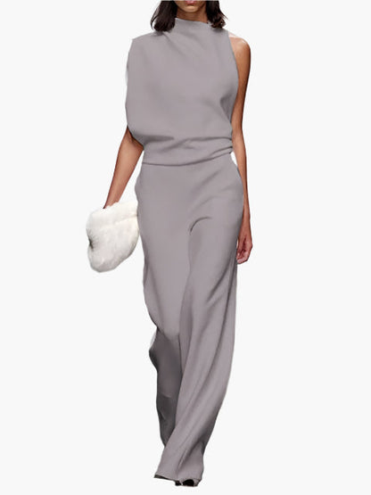 Women's Elegant Wide-Leg Jumpsuit Sleeveless Office & Everyday Style