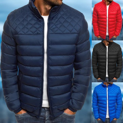 Men's Windproof Waterproof Quilted Outdoor Jacket – All-Weather Everyday Style
