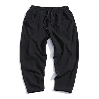 Men's Relaxed Fit Cropped Casual Pants Streetwear Tapered Ankle-Length