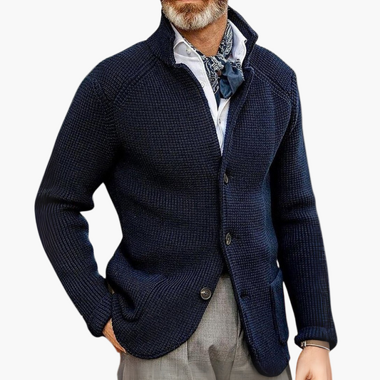 Men's Classic Knitted Button-Up Cardigan Sweater for Smart Casual Style