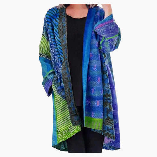 Women's Vintage Boho Open Front Kimono Cardigan – Casual Oversized Layer for Effortless Style
