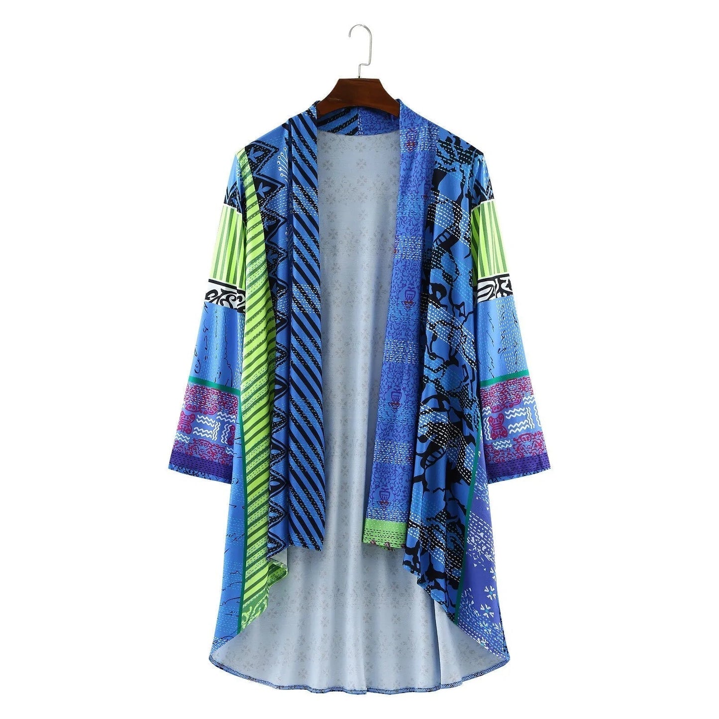 Women's Vintage Boho Open Front Kimono Cardigan – Casual Oversized Layer for Effortless Style