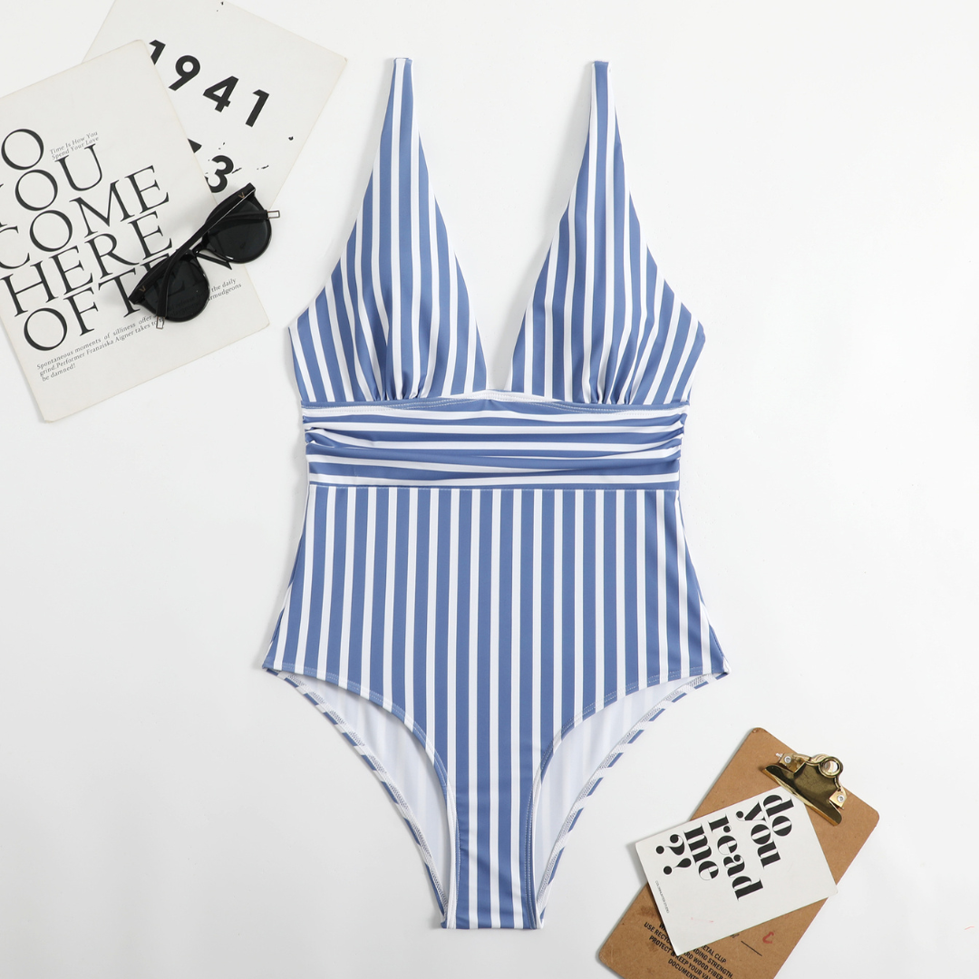 Heather – Women's Luxe Swimsuit with Elegant Stripes