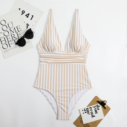 Heather – Women's Luxe Swimsuit with Elegant Stripes