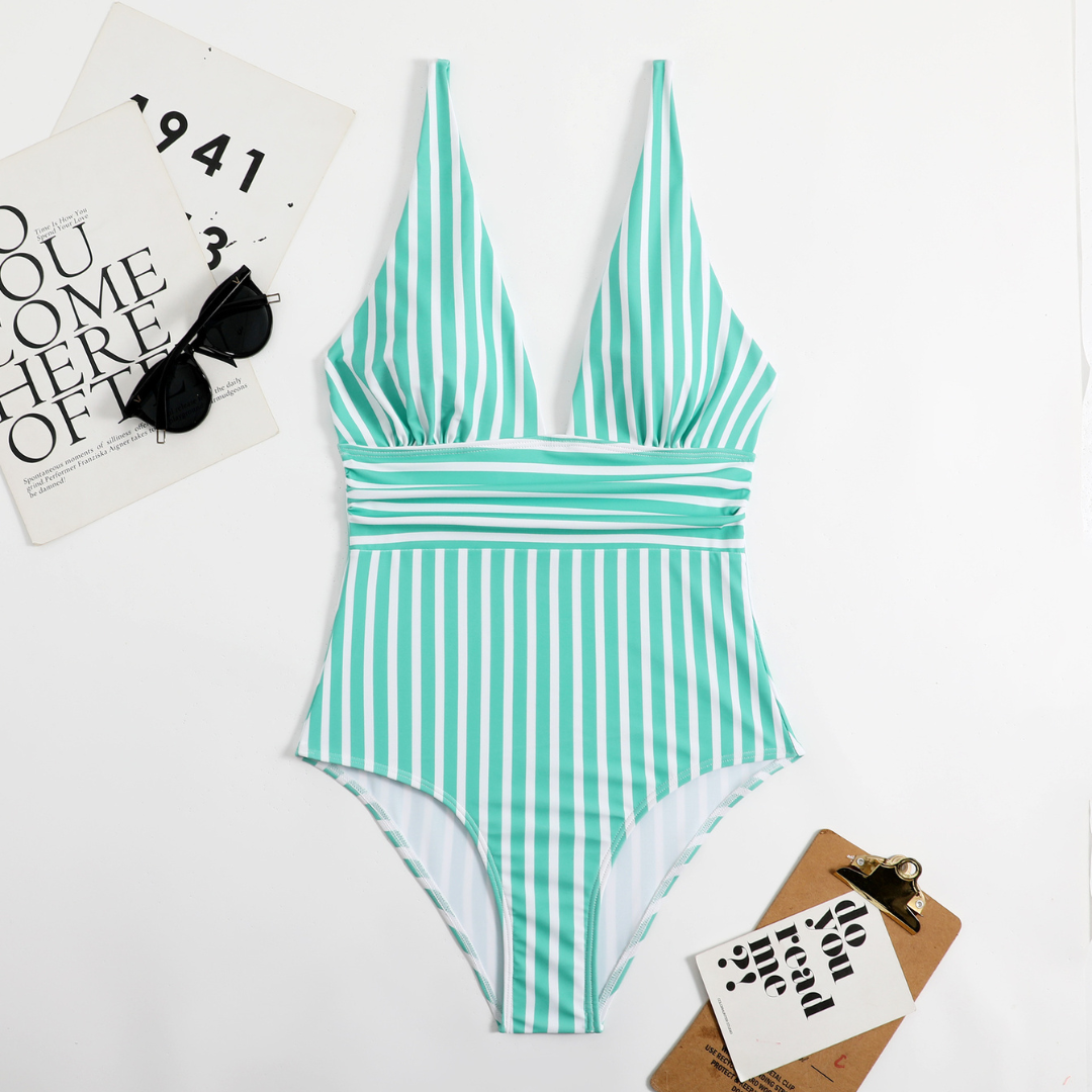 Heather – Women's Luxe Swimsuit with Elegant Stripes