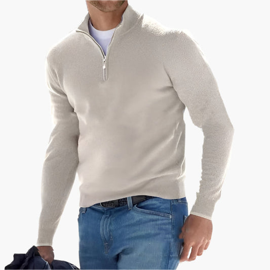 Men's Quarter-Zip Sweater Modern Classic Pullover