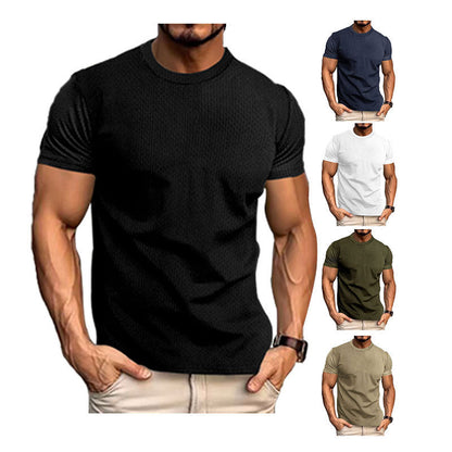 Men's Casual Athletic Fitted Short Sleeve T-Shirt - Lightweight Breathable Top for Everyday Wear