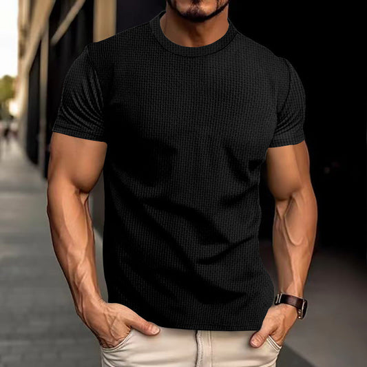 Men's Casual Athletic Fitted Short Sleeve T-Shirt - Lightweight Breathable Top for Everyday Wear