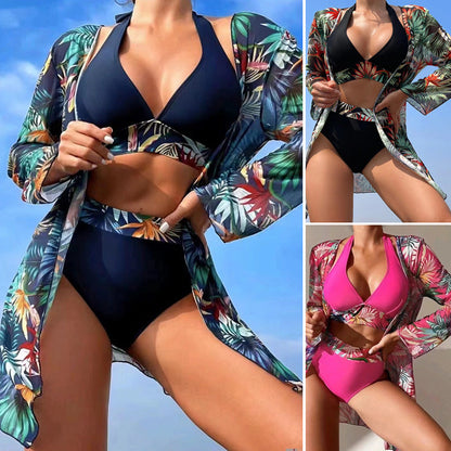 Marion – Three-Piece Printed Swimsuit