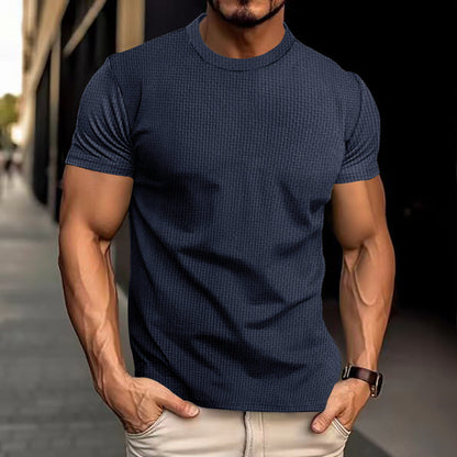Men's Casual Athletic Fitted Short Sleeve T-Shirt - Lightweight Breathable Top for Everyday Wear