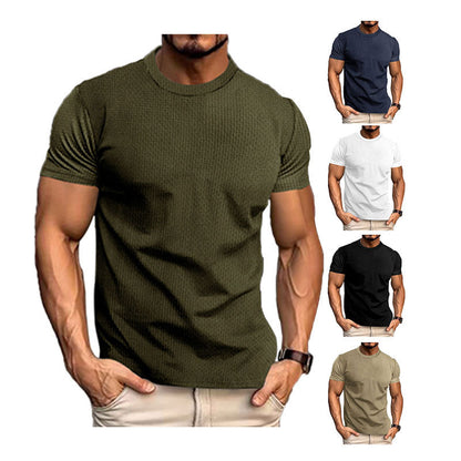 Men's Casual Athletic Fitted Short Sleeve T-Shirt - Lightweight Breathable Top for Everyday Wear