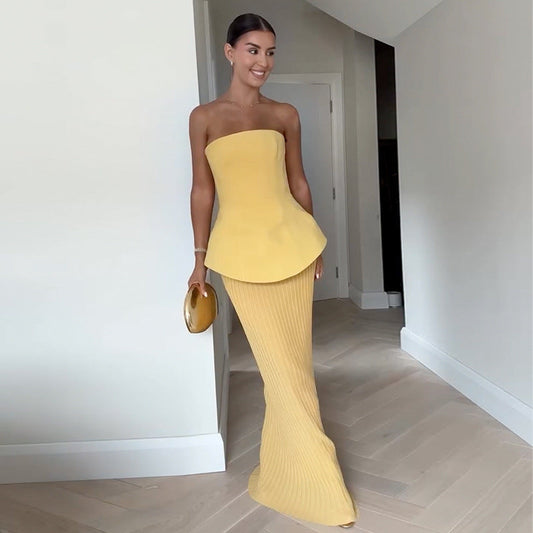 Mandy – Two-Piece High Waist Pleated Skirt Set