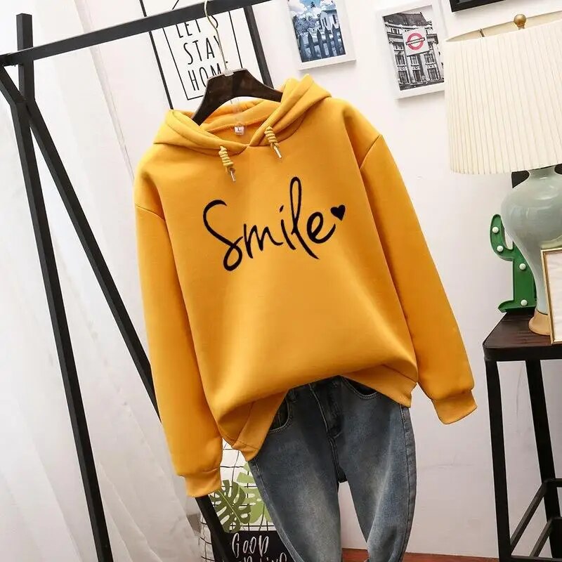 Lily – Unisex Casual Hoodie with Smile Print