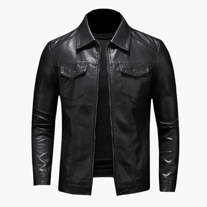 Men's Classic Faux Leather Jacket – Timeless Elegant Style for Casual and Formal Occasions