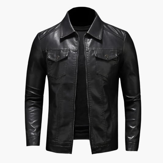 Men's Classic Faux Leather Jacket – Timeless Elegant Style for Casual and Formal Occasions