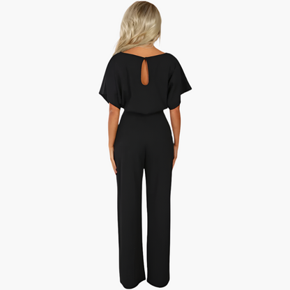Women's Elegant Wide-Leg Belted Jumpsuit – Versatile Chic Outfit for Every Occasion