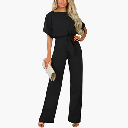Women's Elegant Wide-Leg Belted Jumpsuit – Versatile Chic Outfit for Every Occasion