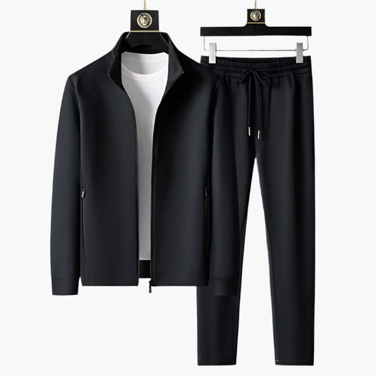 Men's Athletic Tracksuit Set – Zip-Up Jacket & Jogger Pants, Sporty Casual Outfit