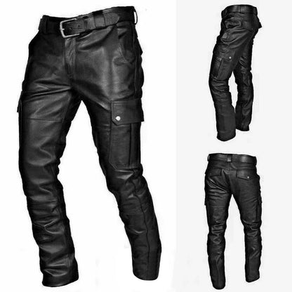 Norman – Men's Skinny Vegan Leather High Waist Motorcycle Pants