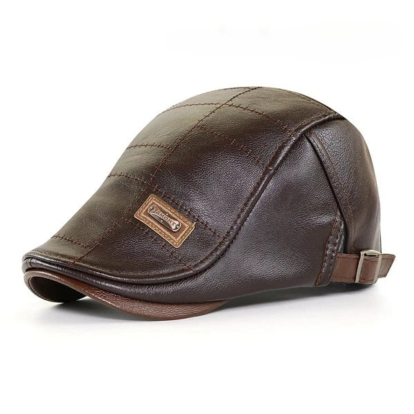 Stan – Men's Vegan Leather Winter Beret with Visor