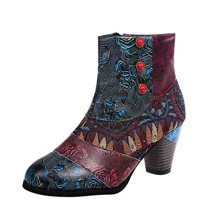 Kathleen – Vintage Bohemian Vegan Leather Ankle Boots