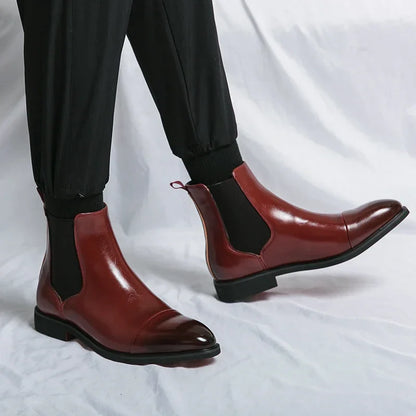 Joel – Men's Handmade Chelsea Boots with Red Soles