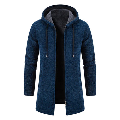 Frank – Men's Winter Long Coat with Windbreaker and Hoodie