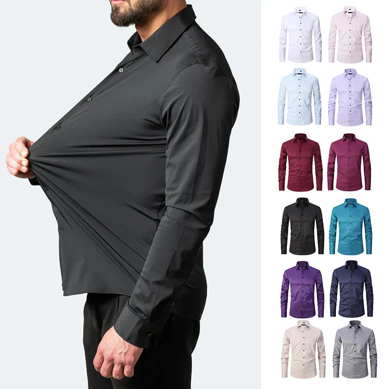 Joel – Men's Stretchable Slim-Fit Dress Shirt