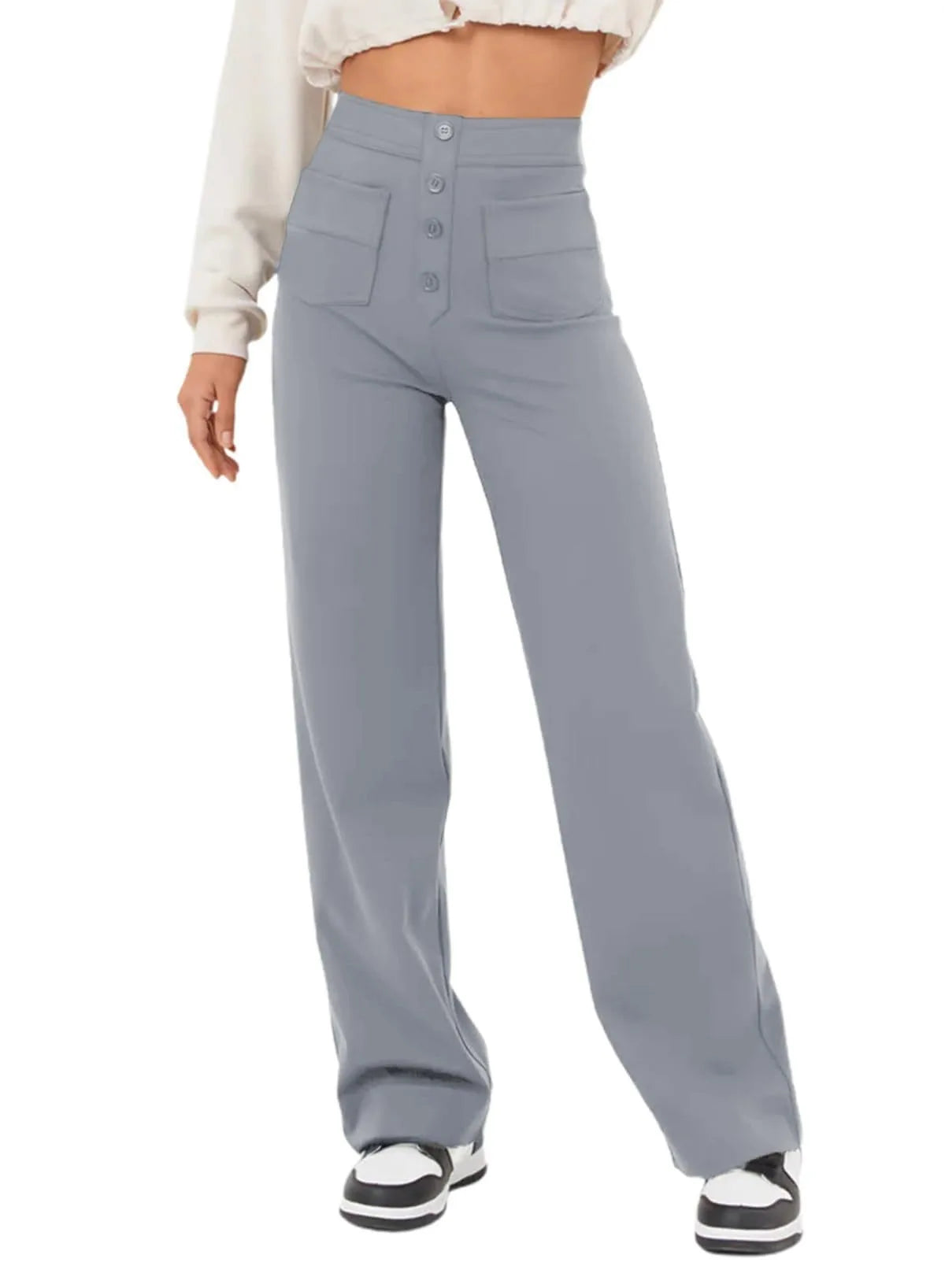 Marie – Women's High-waisted Straight-leg Pants