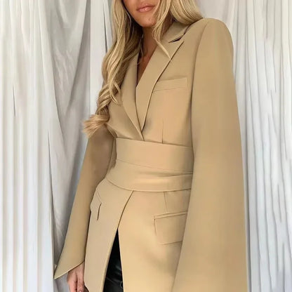 Karen – Women's Long Sleeve Blazer Dress with Belt