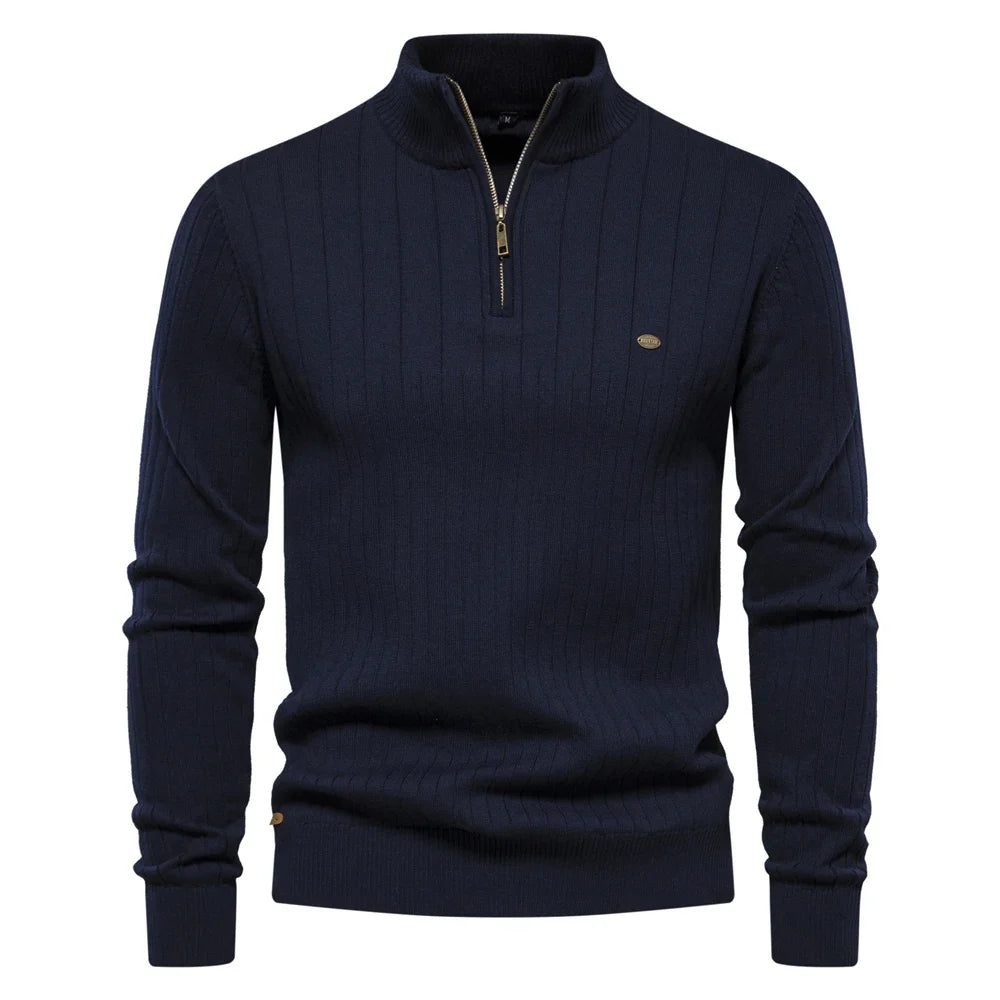 Damon – Men's Zippered Pullover Sweater