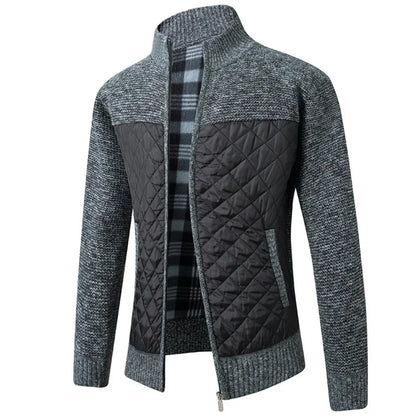 Colin – Men's High Collar Zipper Jacket with Solid Look