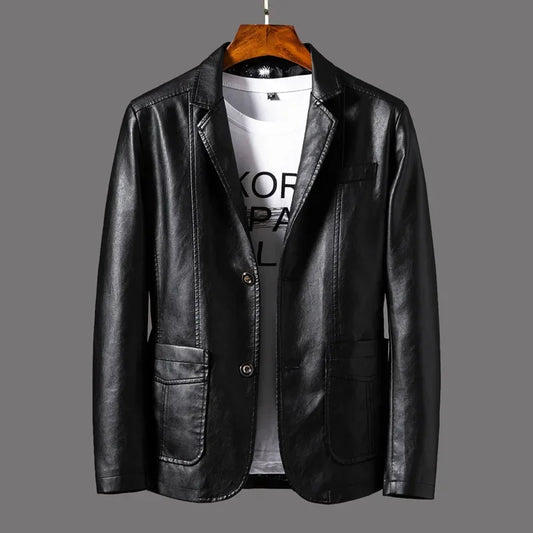 Robbie – Men's Slim Business Casual Vegan Leather Jacket