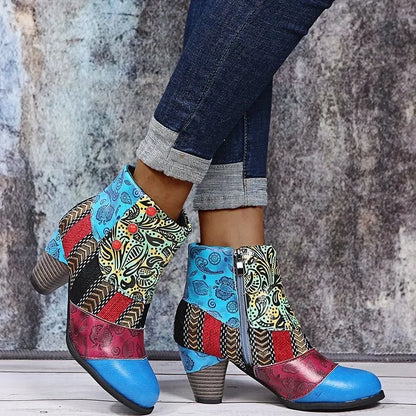 Kathleen – Vintage Bohemian Vegan Leather Ankle Boots