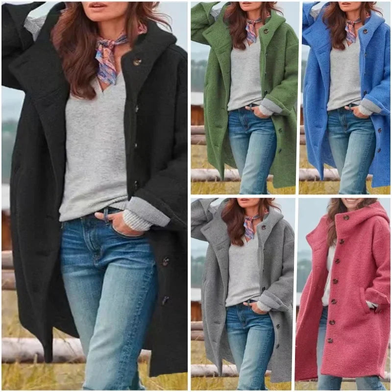 Melanie – Plush Women's Hooded Cardigan Coat