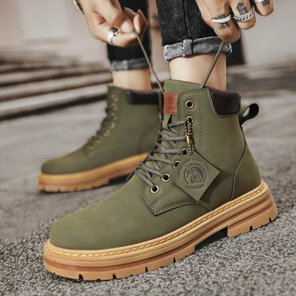 Aaron – Men's Winter Lace-Up Vegan Leather Ankle Boots