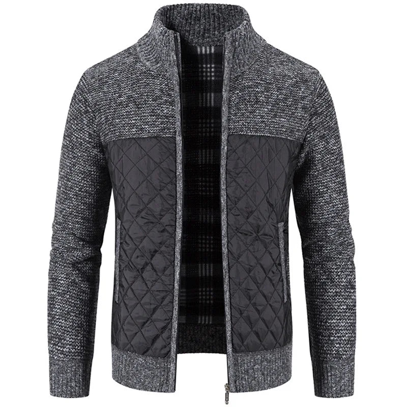 Colin – Men's High Collar Zipper Jacket with Solid Look