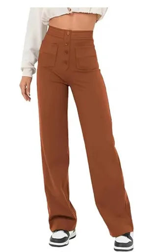 Marie – Women's High-waisted Straight-leg Pants