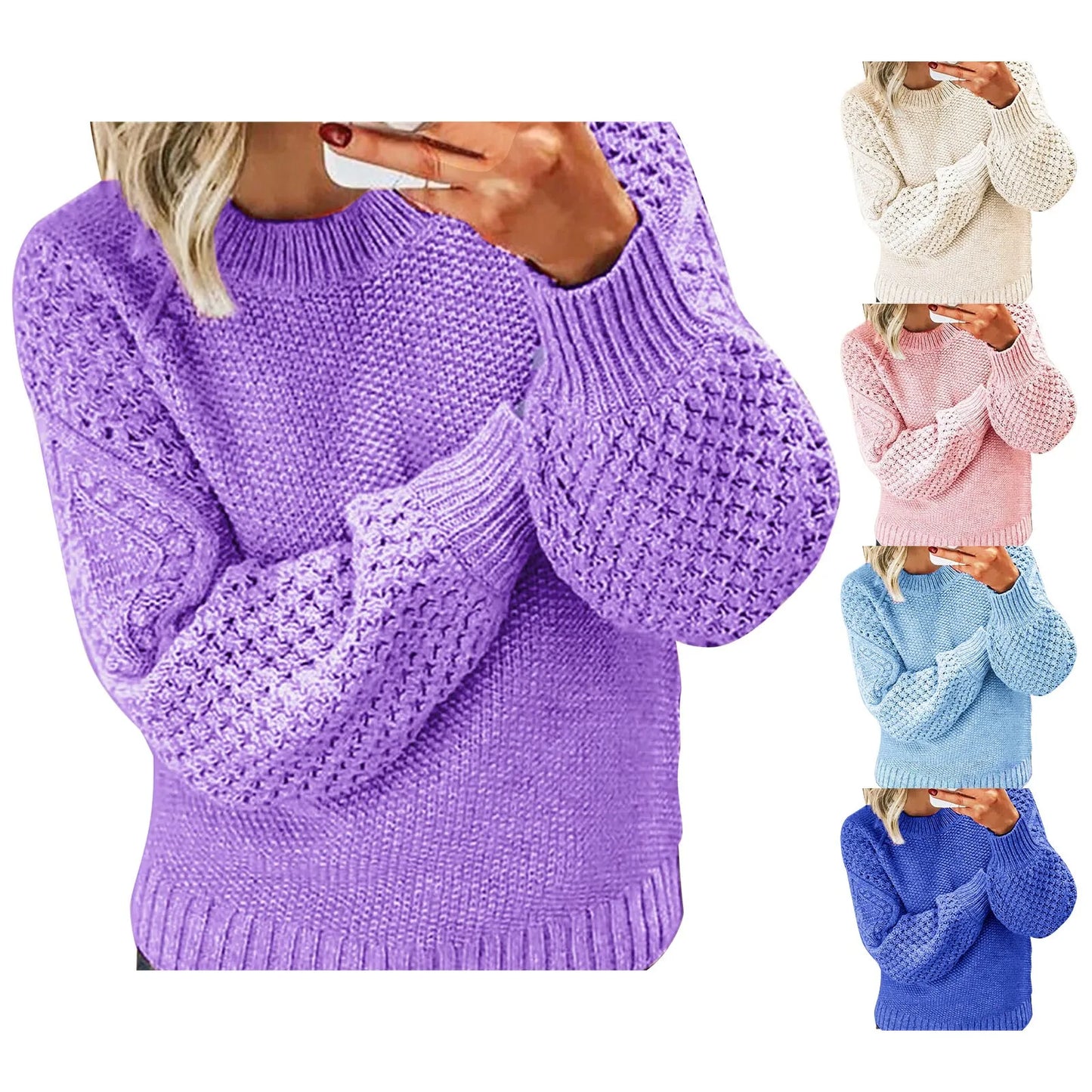 Diana – Women's Cozy Long Sleeve Cotton Sweater